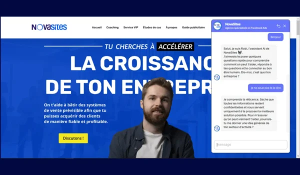 création de Chatbot IA novasites - Chatbot de vente IA
