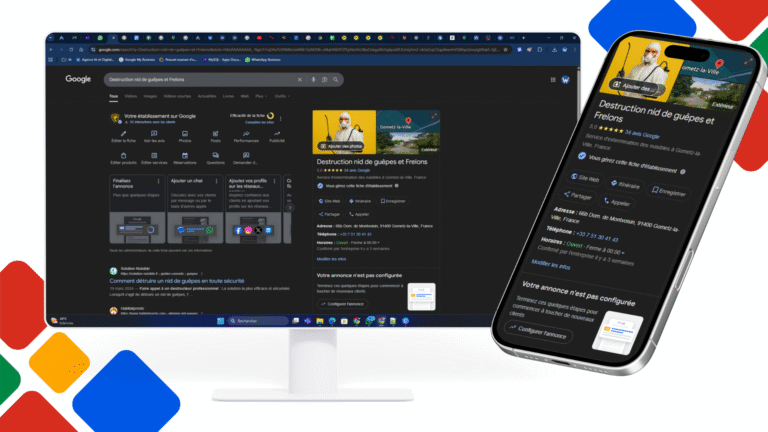 Validation et optimisation de la fiche Google – Destruction de nids de guêpes et frelons