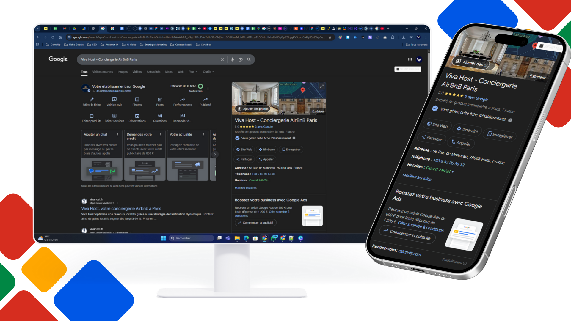 Validation et optimisation de la fiche Google Viva Host